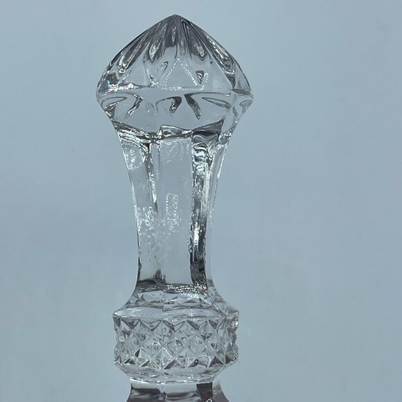 VTG Anna Hutte Bleikristall Clear Red Rose Crystal Bell Etched Floral 7.25" - Picture 8 of 9